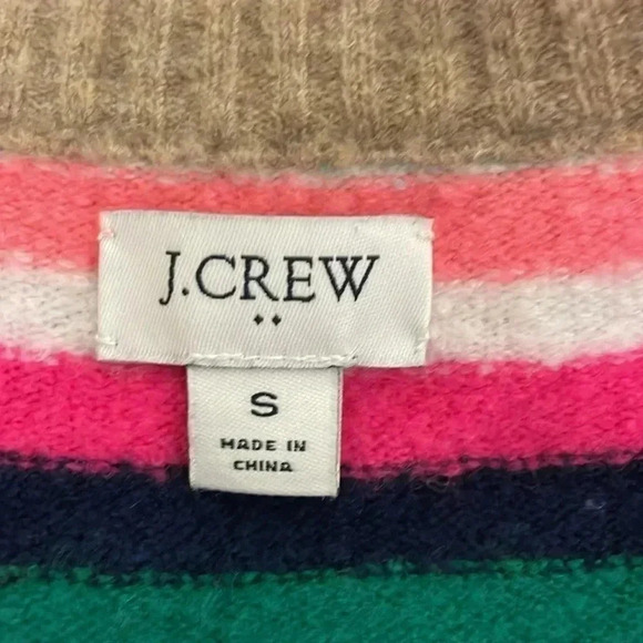 J Crew Wool Blend Long Sleeve Striped Crewneck Sweater Size Small - Picture 6 of 7